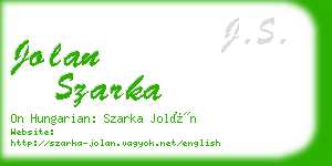 jolan szarka business card